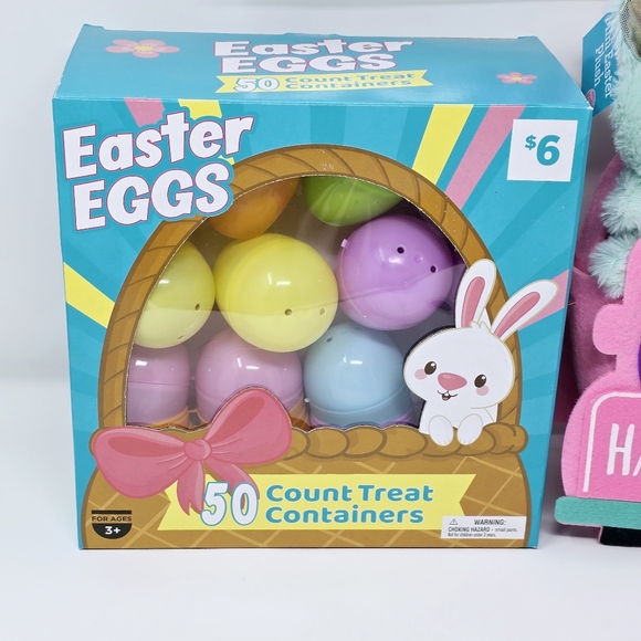 New Easter Basket Bundle 50 Egg Treat Containers Little Bunny Plush and More! - Picture 2 of 6